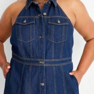 Women's Collared Denim Mini Dress (Size 17) BLUE ~ NEW!!! Take on your day in c